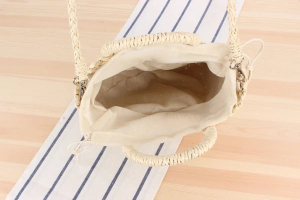 Elegant Women's Straw Tote - Handmade Beach Weaver