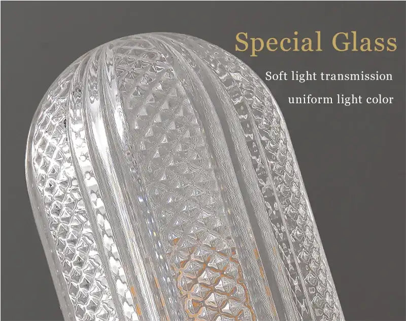 Luxury Gold Glass Wall Sconce - Elegant LED 12W Lighting