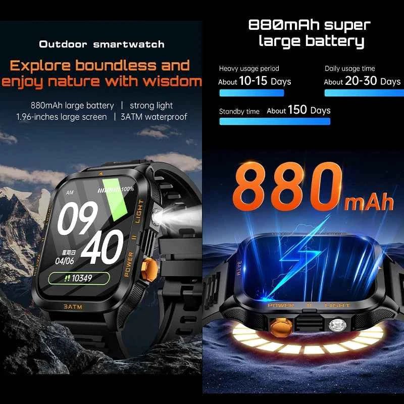 Smart Sports Watch with LED Lighting & Health Detection