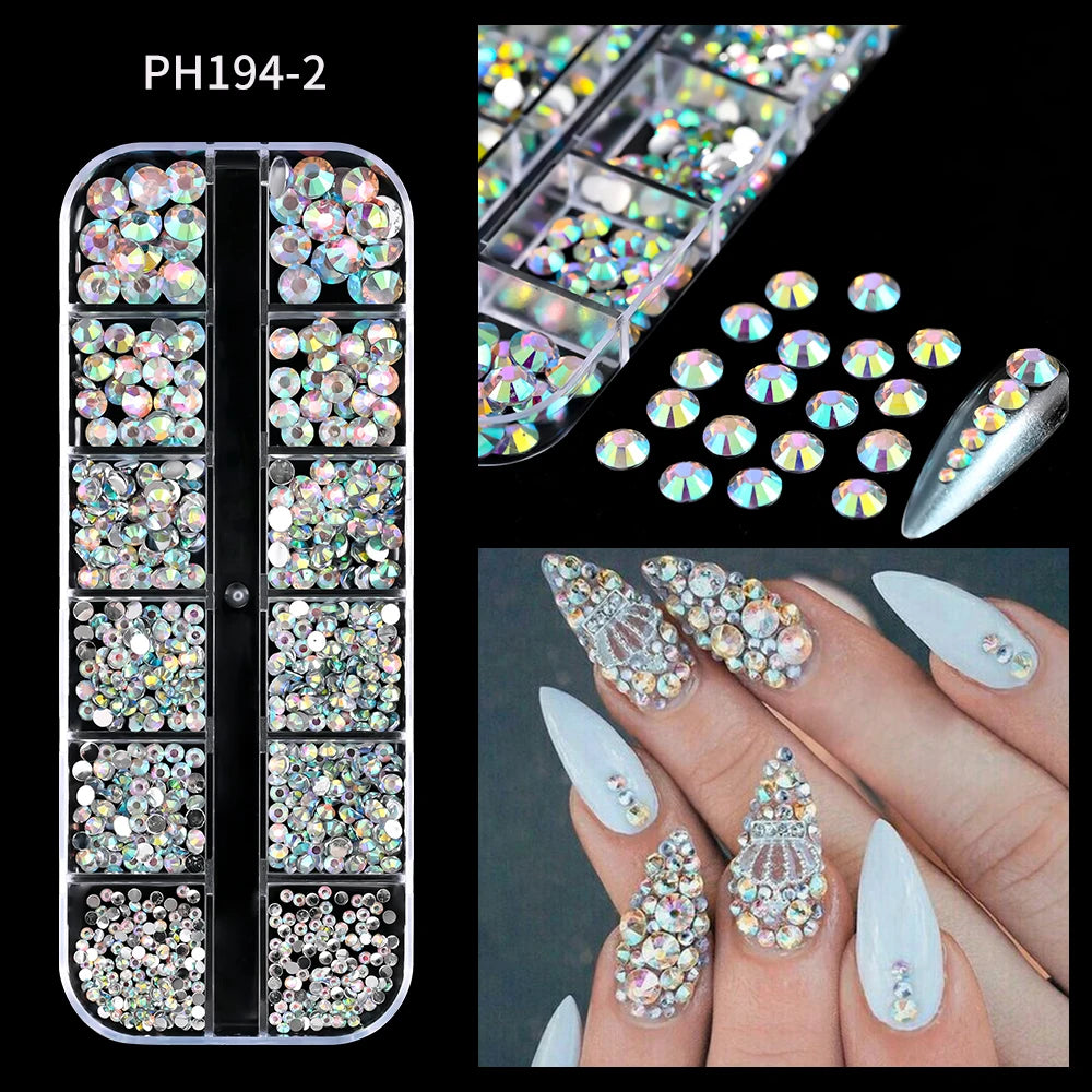 Luxury Pink Nail Rhinestones - Crystal Glitter Charms & Gems