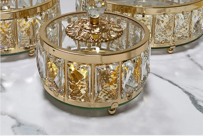Elegant Luxury Crystal Fruit Bowl with Lid - Home Decor
