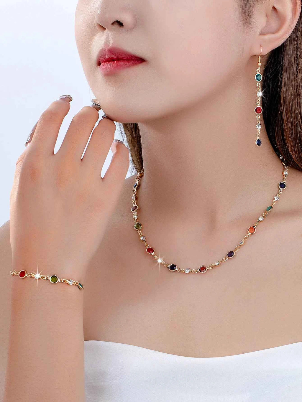 Elegant Luxury Jewelry Set - Necklace, Bracelet & Earrings