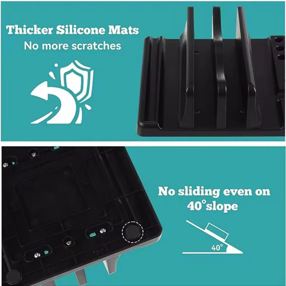 Premium Vertical Laptop Stand - Space-Saving & Adjustable