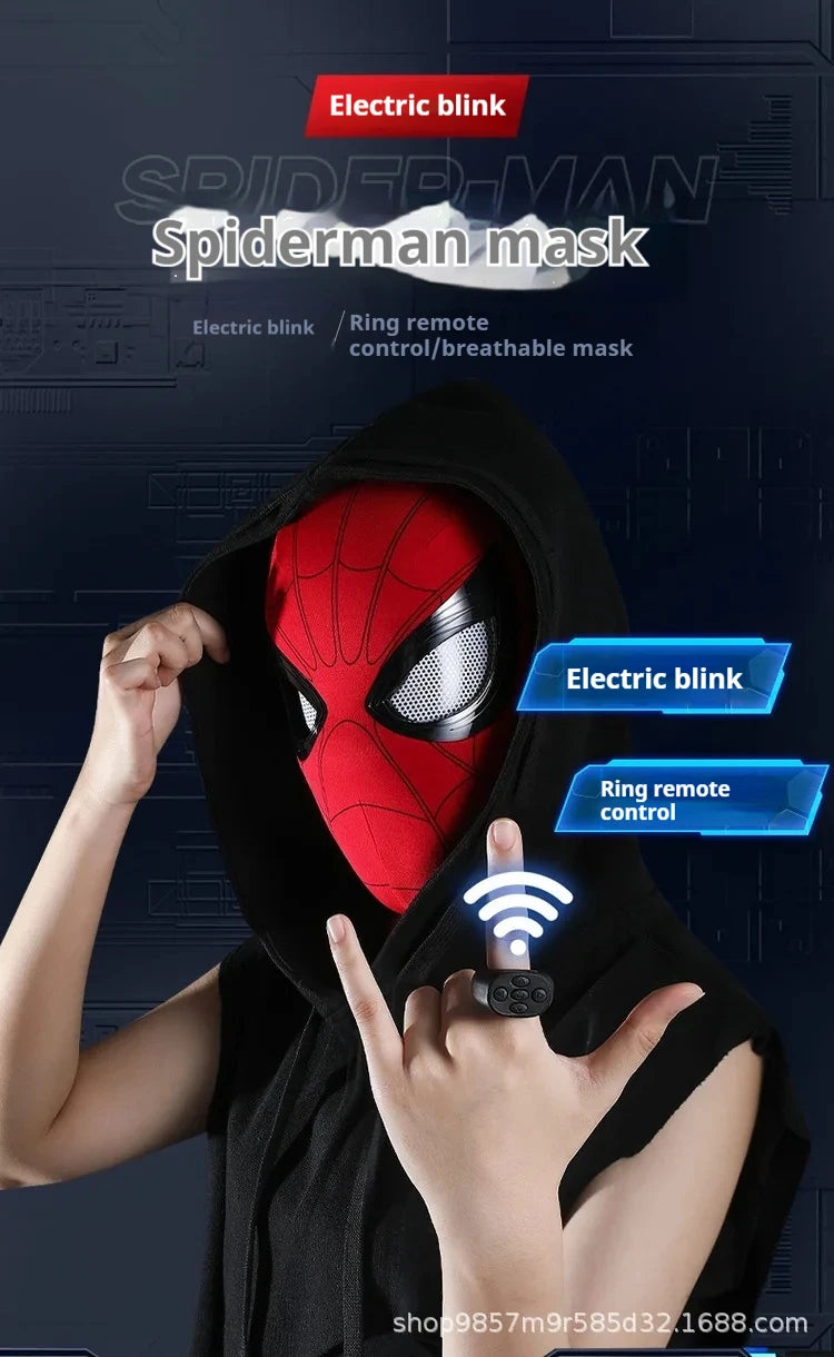 Interactive Spiderman Cosplay Mask - Remote Control Moving Eyes