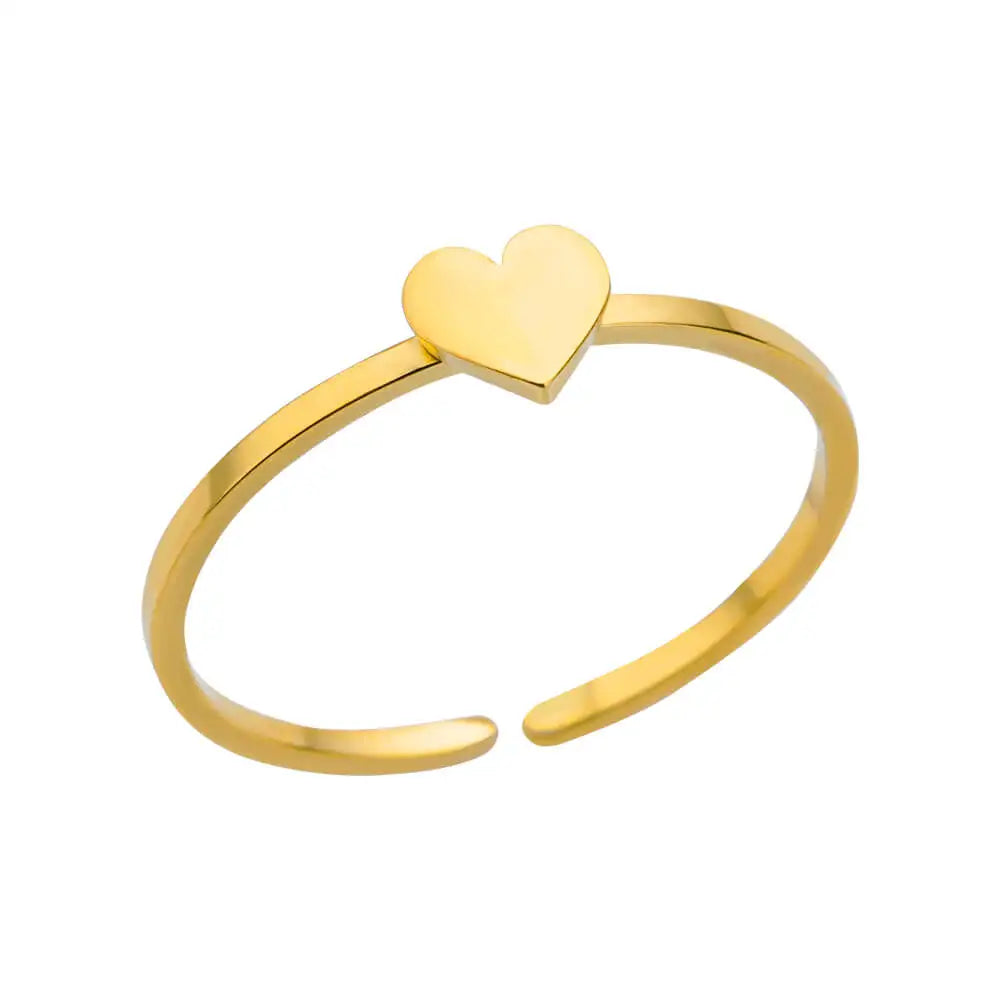 Luxury Classic Gold Stainless Steel Ring for Women