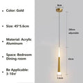 Modern Luxury Crystal Pendant Light - Elegant Bedside Hanging Lamp