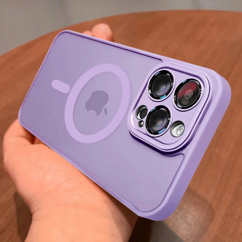 Luxury Magnetic Matte iPhone Case - Translucent Shockproof Armor
