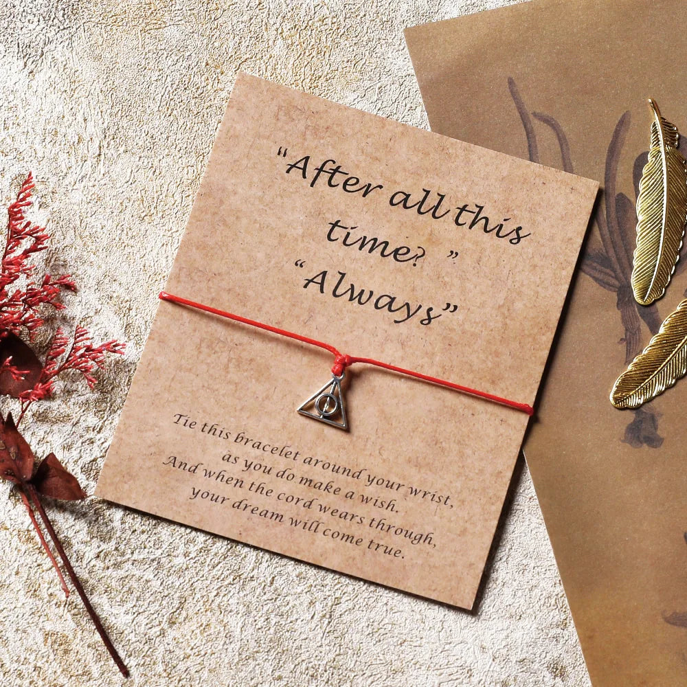 Deathly Hallows Wish Bracelet - Elegant Triangle Pendant Jewelry