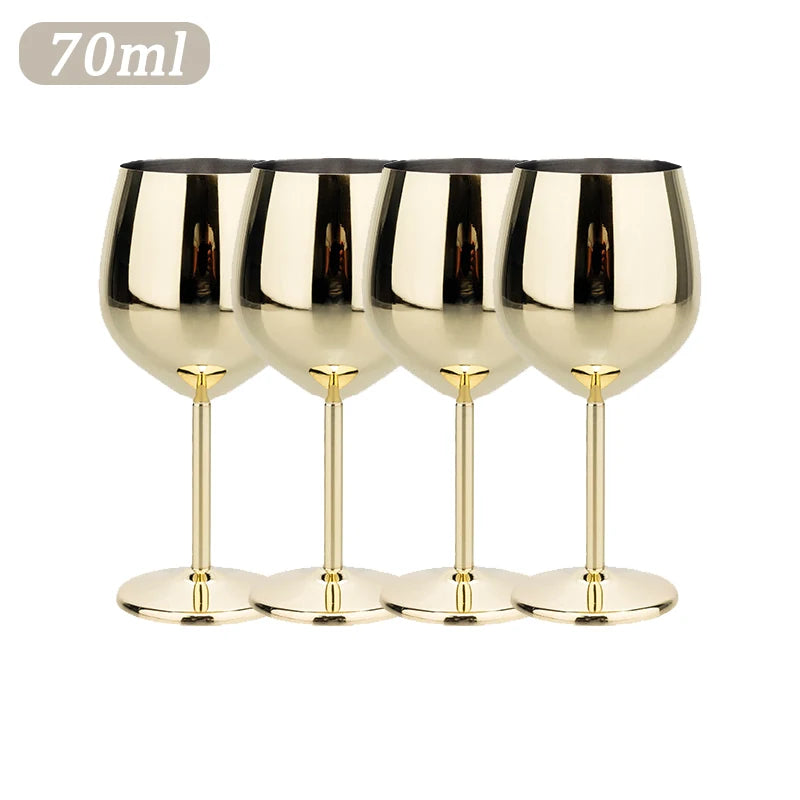 Elegant Stainless Steel Wine Goblet - Durable Metal Cup