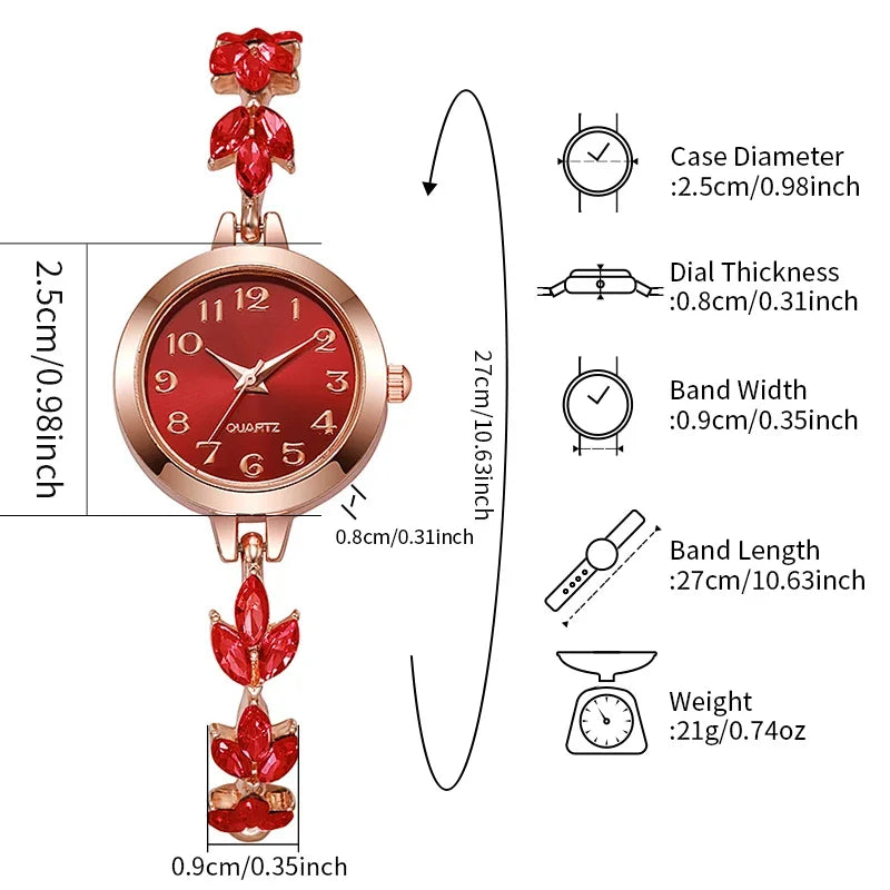 Elegant Rhinestone Quartz Watch - Luxury Bracelet Timepiece