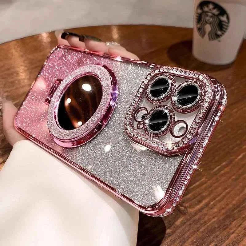 Luxury Jewelled Glitter Mirror Phone Case With Bracket