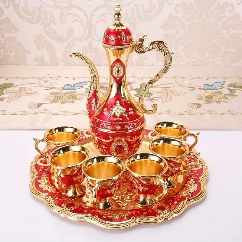 Elegant Luxury Turkish Tea Set - Vintage Metal Craft
