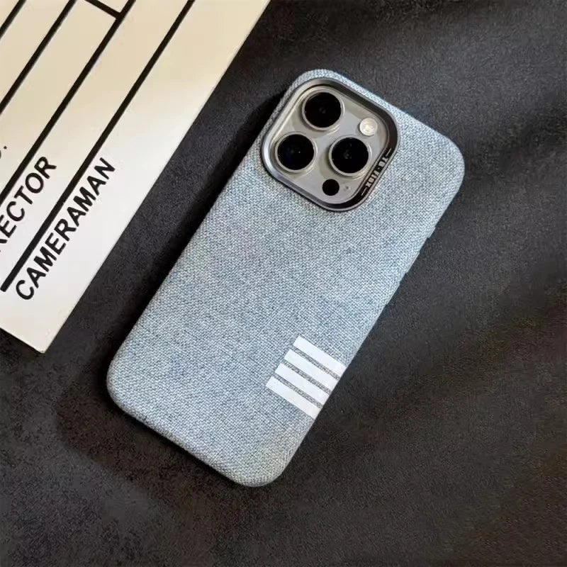 Premium Linen Magnetic Phone Case for iPhone - Retro Style Protection
