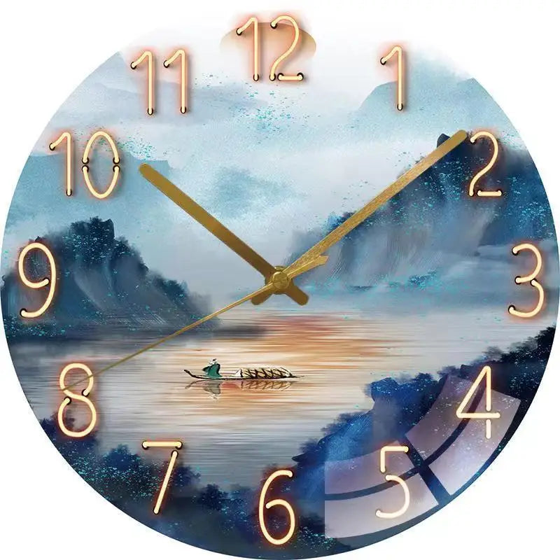Elegant Modern Glass Wall Clock - Light Luxury Art