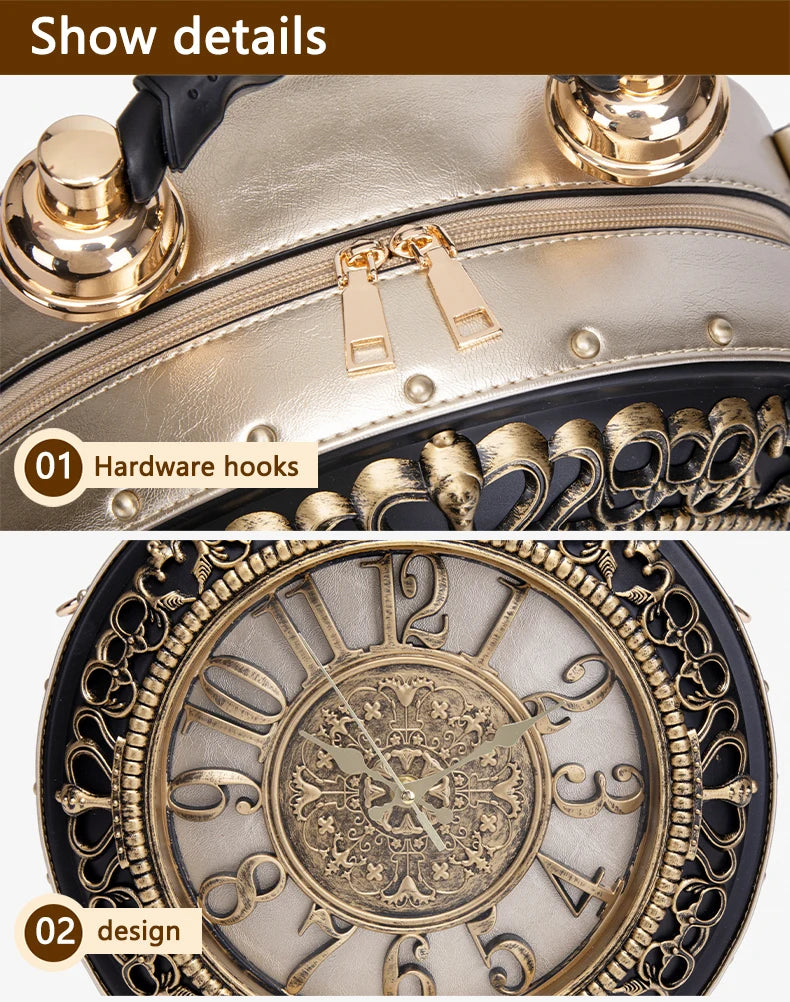 Elegant Clock Handbag - Unique Design Crossbody Bag