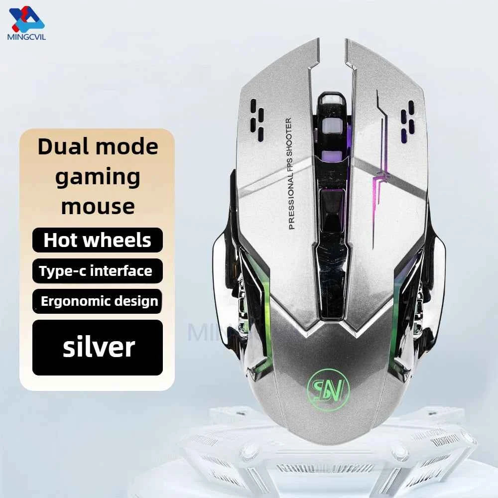 Wireless gaming mouse - black with RGB backlight and ergonomic design
