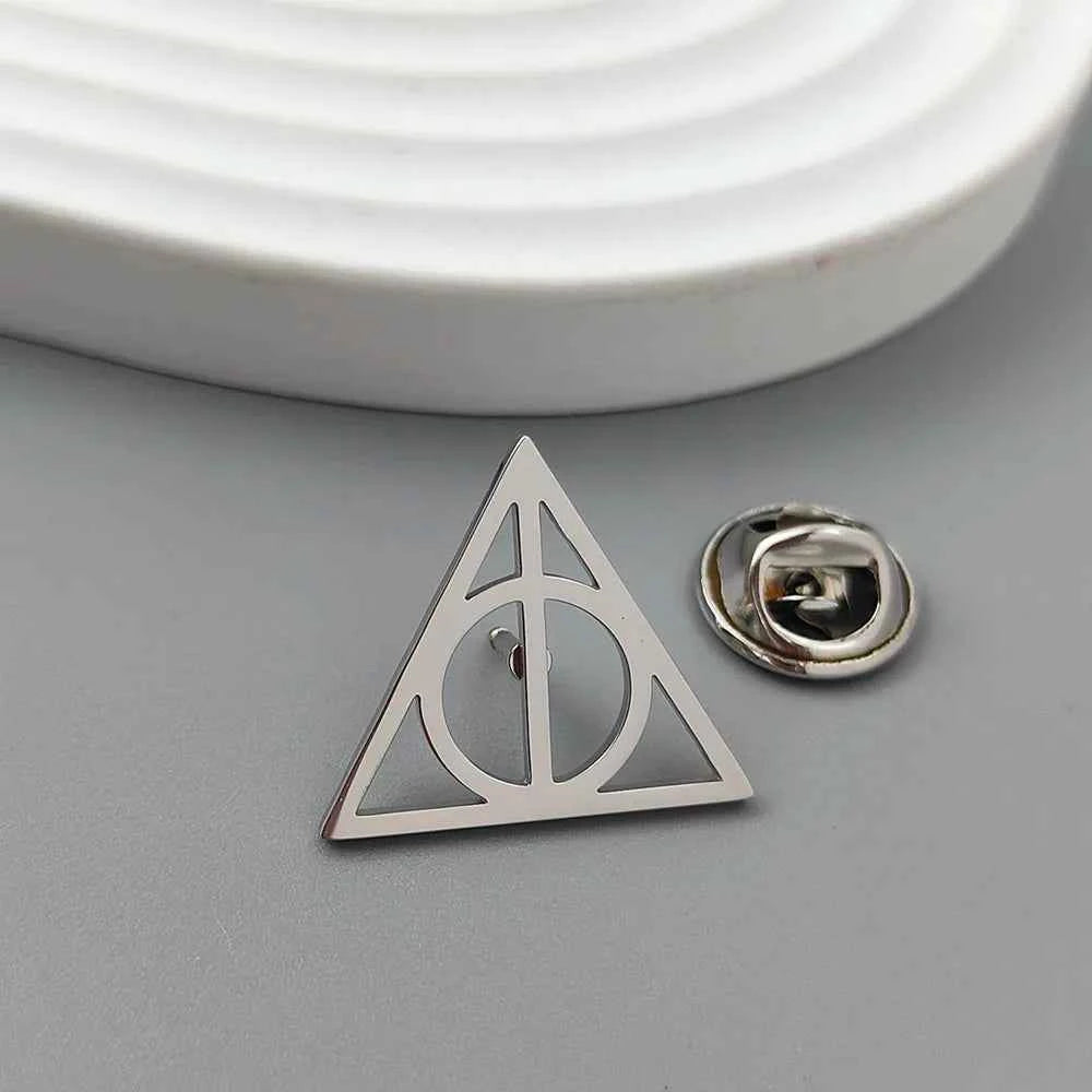 Premium Deathly Hallows Brooch - Metal Lapel Pin & Badge