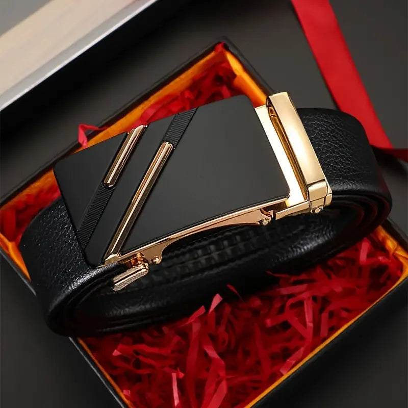 Luxury Automatic Leather Belt - Metal Alloy Buckle