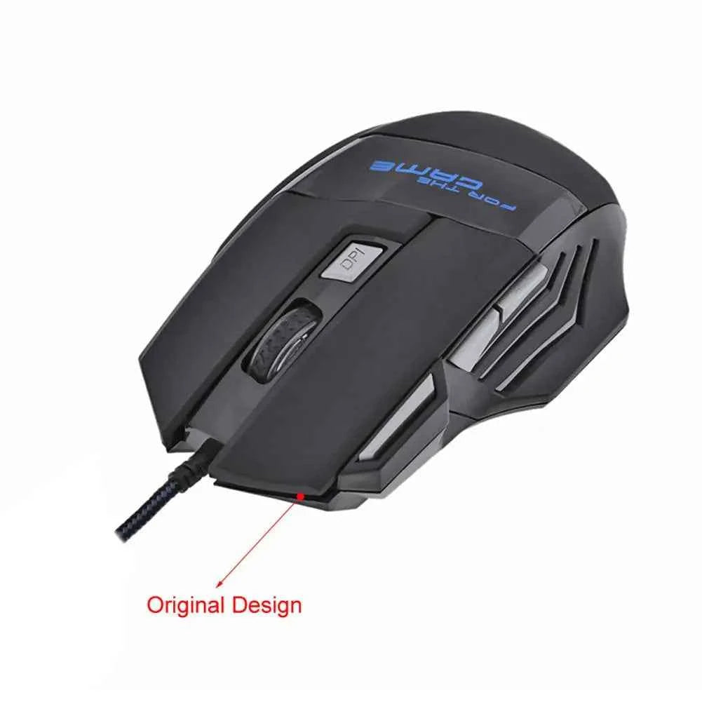 USB Wired Gaming Mouse 7 Button Backlit Ergonomic Mice 5500 DPI Backlight Adjustable Optical Mice for PC Gamer Computer Desktop