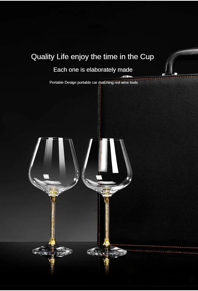 Elegant Luxury Crystal Wine Glasses - Set of Tall Party Flutes