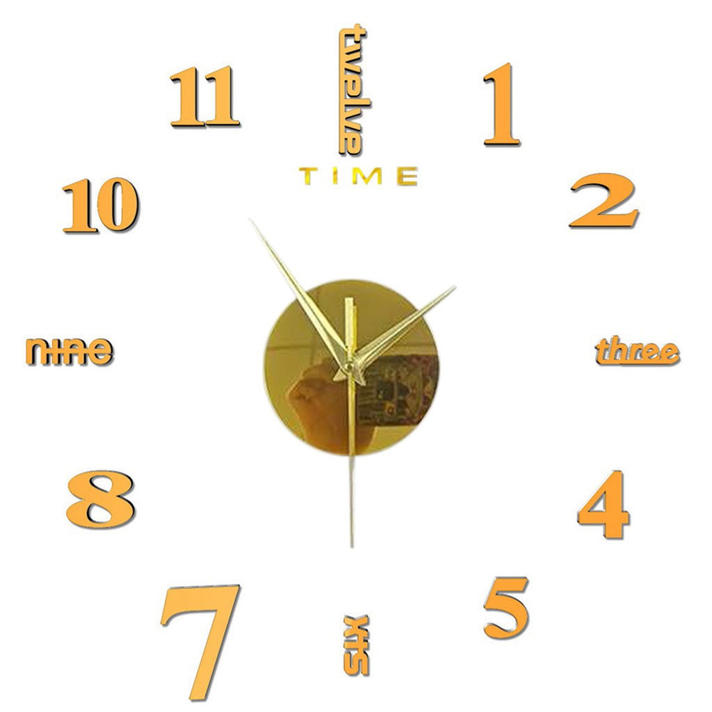 Elegant DIY Wall Clock - Mute Digital Sticker Design