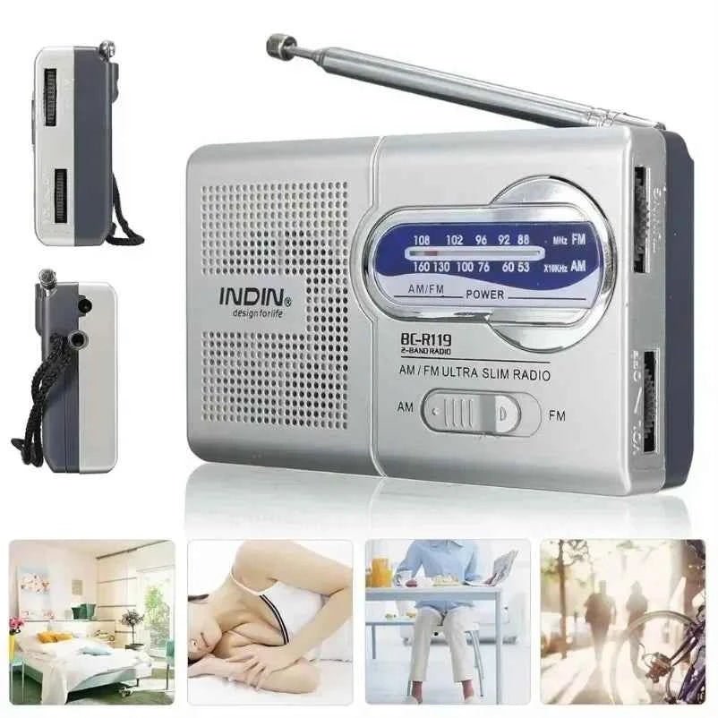 Compact Portable Emergency Radio - AM FM Battery Operated