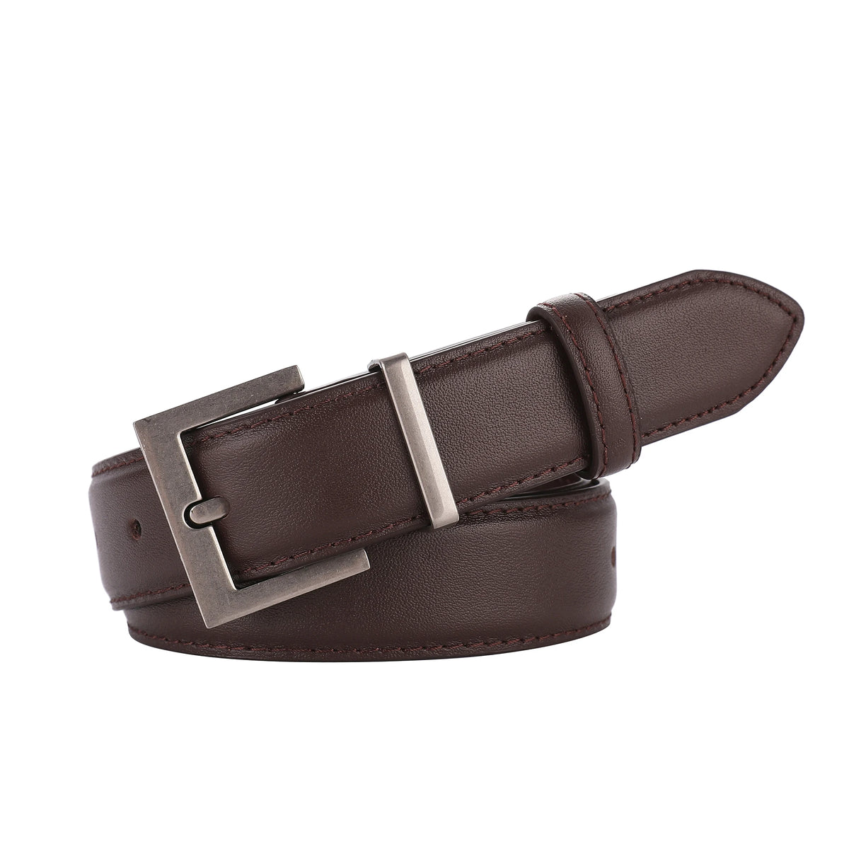Luxury Cowhide Leather Belt - Adjustable Square Buckle