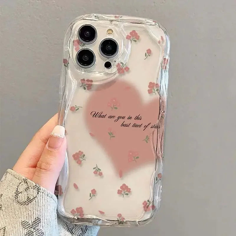 Premium Daisy iPhone Case - Soft TPU Wavy Edge Design
