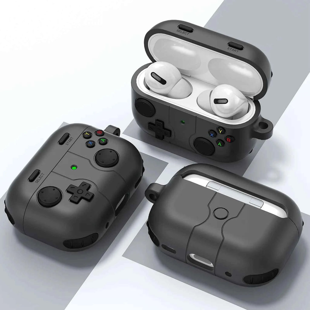 3D Earphone Case For AirPods 4 Pro3 Pro2 Game Console with Keychain Case For AirPods Pro 4 3 2 Charging Case Silicone Cover