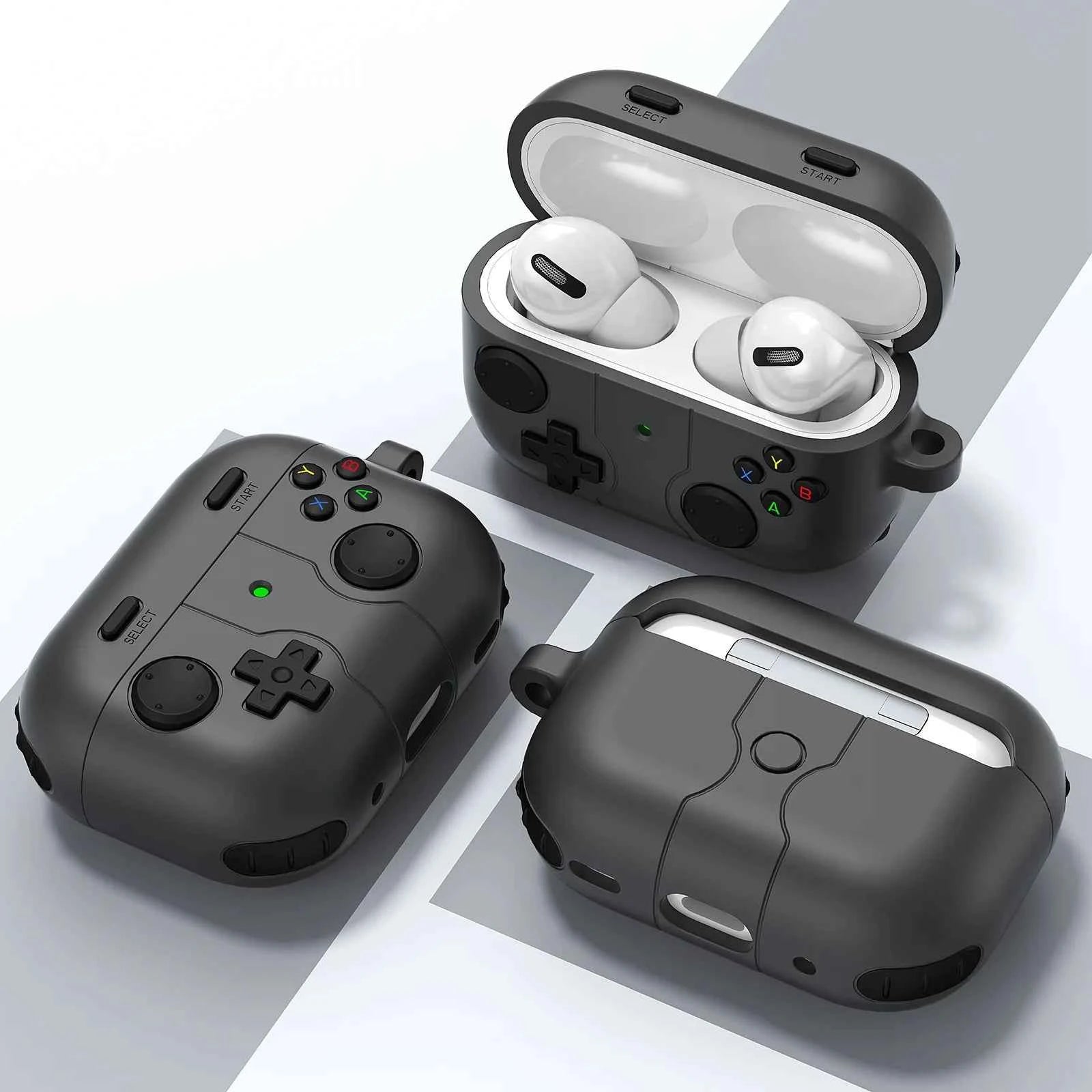 3D Earphone Case For AirPods 4 Pro3 Pro2 Game Console with Keychain Case For AirPods Pro 4 3 2 Charging Case Silicone Cover