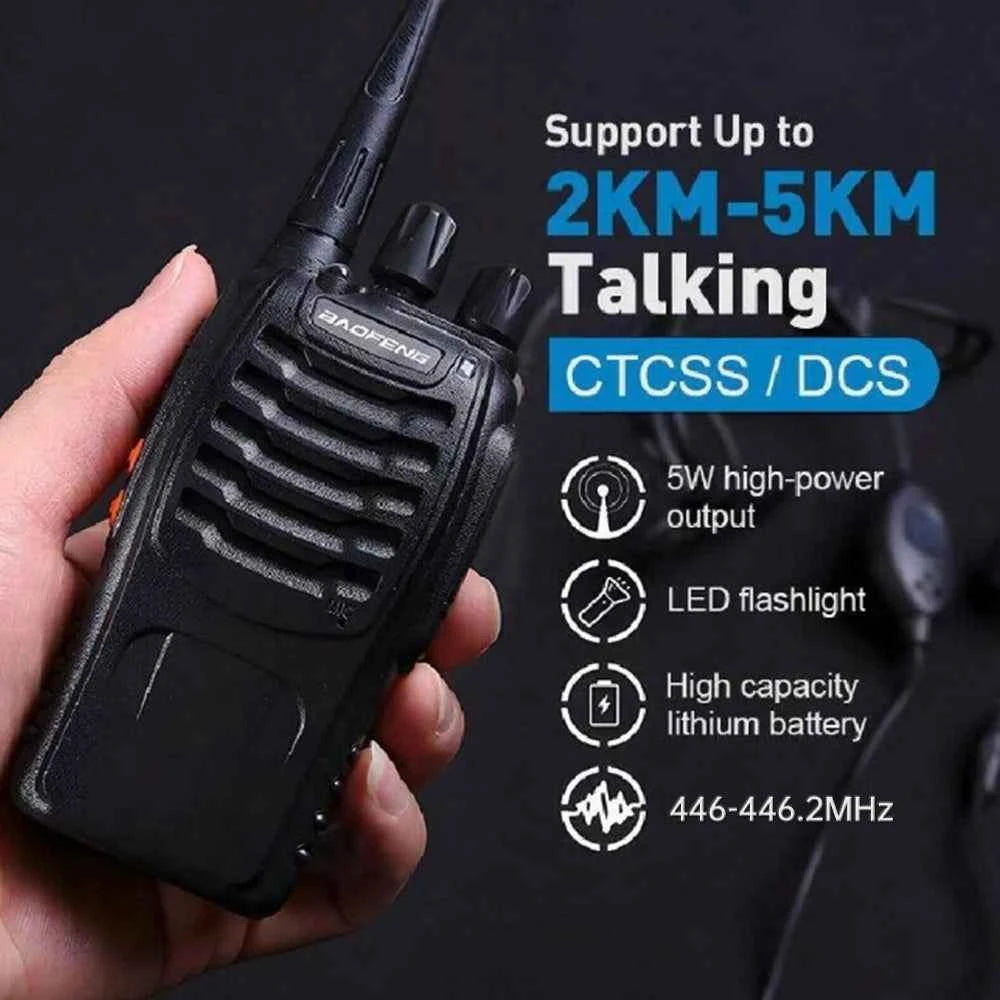 Professional PMR Walkie Talkie 2-Pack - 16 Channel UHF Two Way Radio