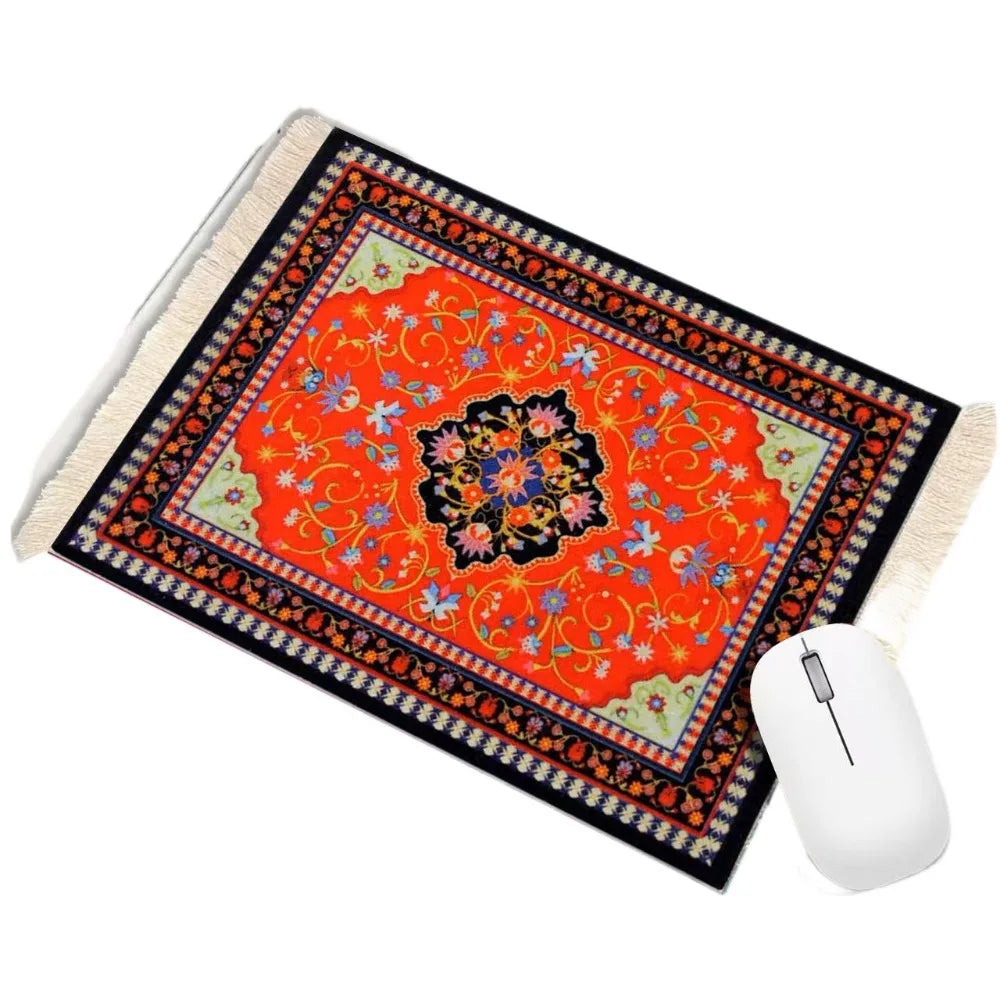 Persian mouse pad - elegant Bohemian design with tassel and anti-slip rubber base
