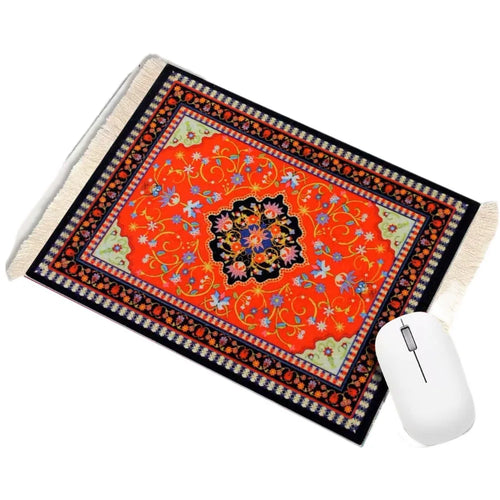 Persian mouse pad - elegant Bohemian design with tassel and anti-slip rubber base