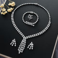 Elegant Cubic Zirconia Bridal Jewelry Set - Water Drop Design