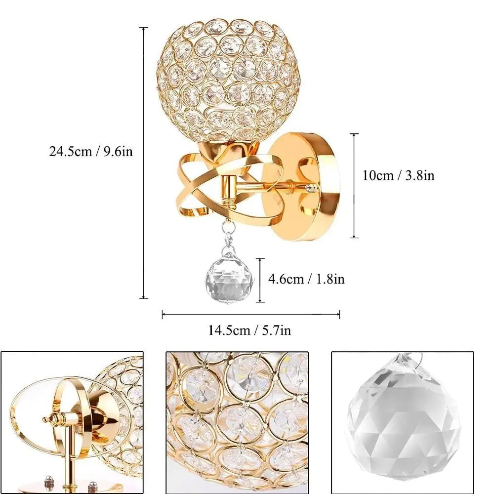 Luxury Modern Crystal Wall Lamp - Elegant Bedside Sconce Lighting