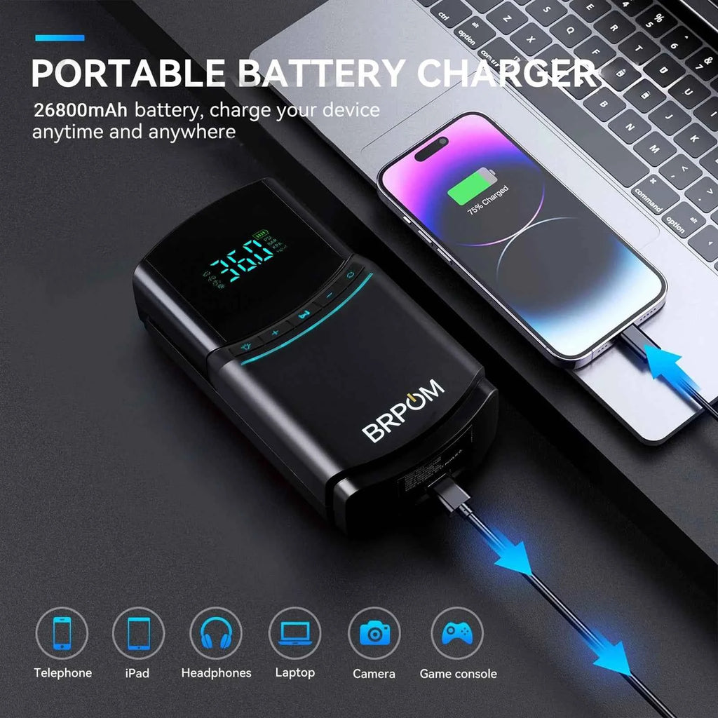 Car Jump Starter 26800mAh Power Bank Car Booster Charger 12V Starting Device Car Emergency Booster for Petrol 5.5L Diesel