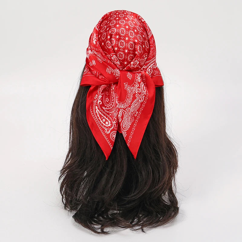 Luxury Square Silk Scarf - Satin Hair Bandana & Neckerchief