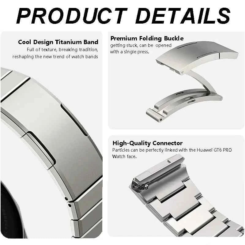 Luxury Titanium Watch Band for Huawei Watch GT 6 Pro