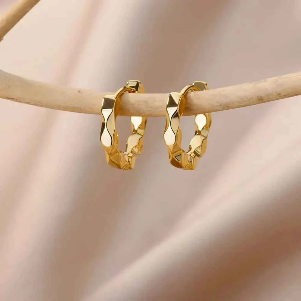 Elegant Stainless Steel Hoop Earrings - Premium Vintage Gold & Silver Jewelry