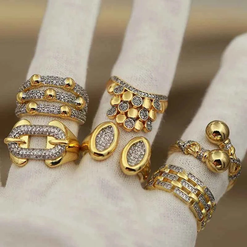 Luxury Crystal Waterdrop Open Ring - Adjustable Zirconia Jewelry