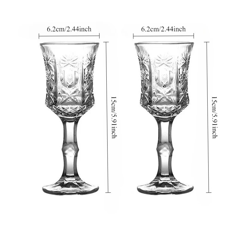 Elegant Vintage Relief Wine Glass - French Style Drinkware