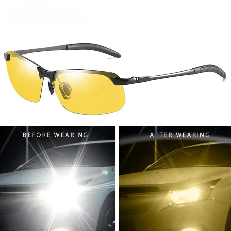 Premium Men's Photochromic Polarized Sunglasses - UV400 Day & Night Vision