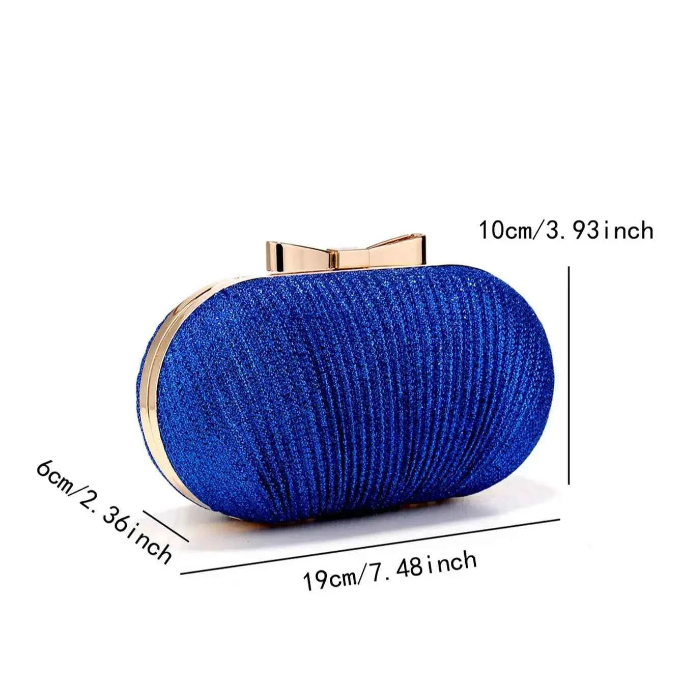 Elegant Women Clutch Bag - Ruched Sequined Evening Handbag