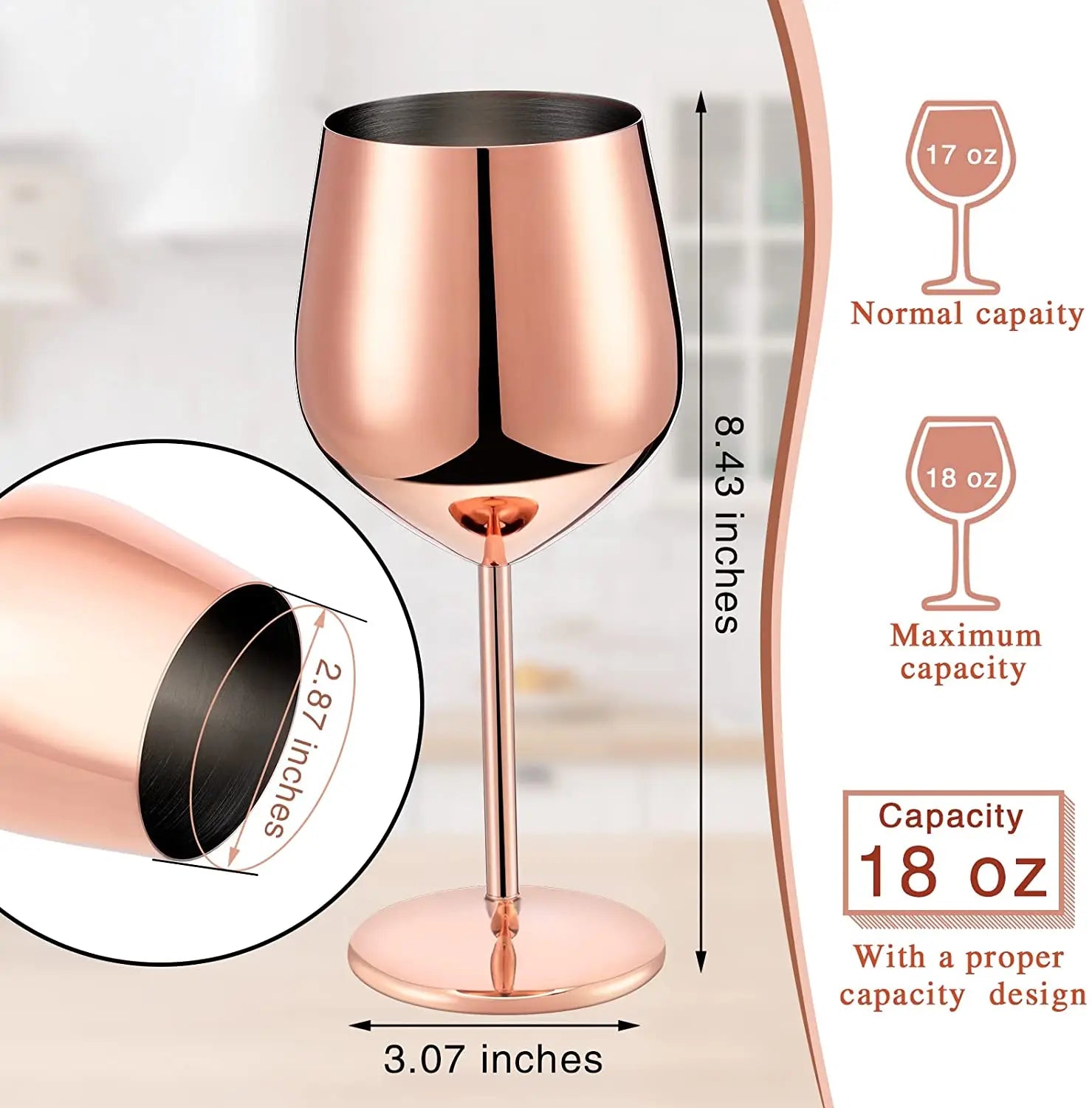 Premium Unbreakable Wine Glasses - Stainless Steel Stemware