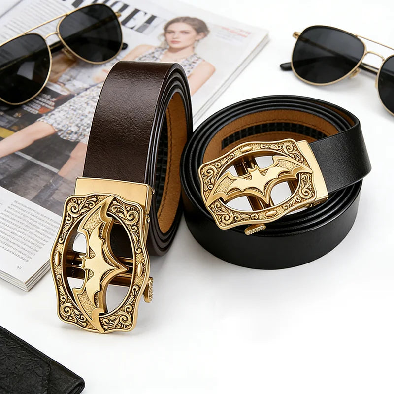 Vintage Retro Automatic Belt with Bat Buckle