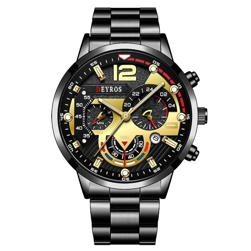 Luxury Men's Quartz Watch - Stainless Steel Business Casual