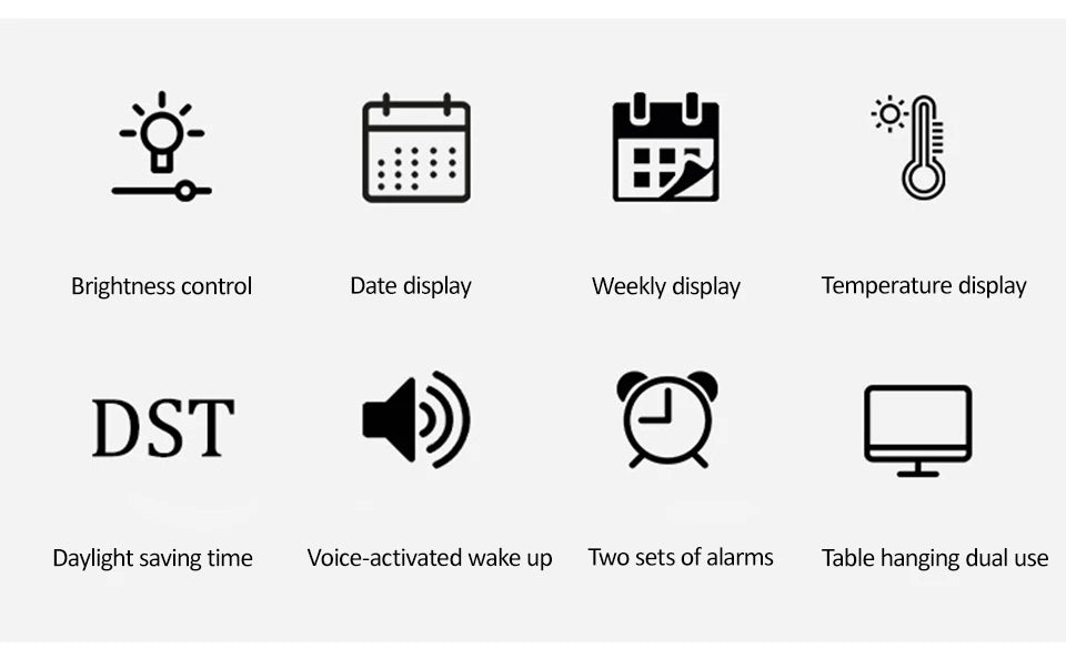 Premium Large Digital Wall Clock - Remote Control & Dual Alarms