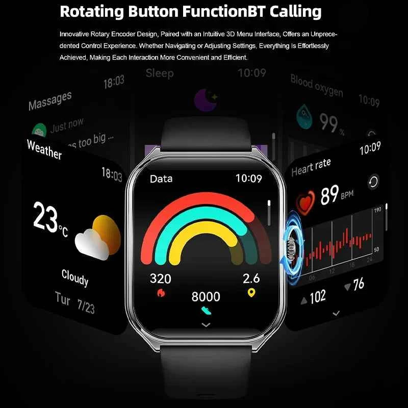 Premium Ultra Thin Smartwatch - 1.96" AMOLED Display & BT Calls