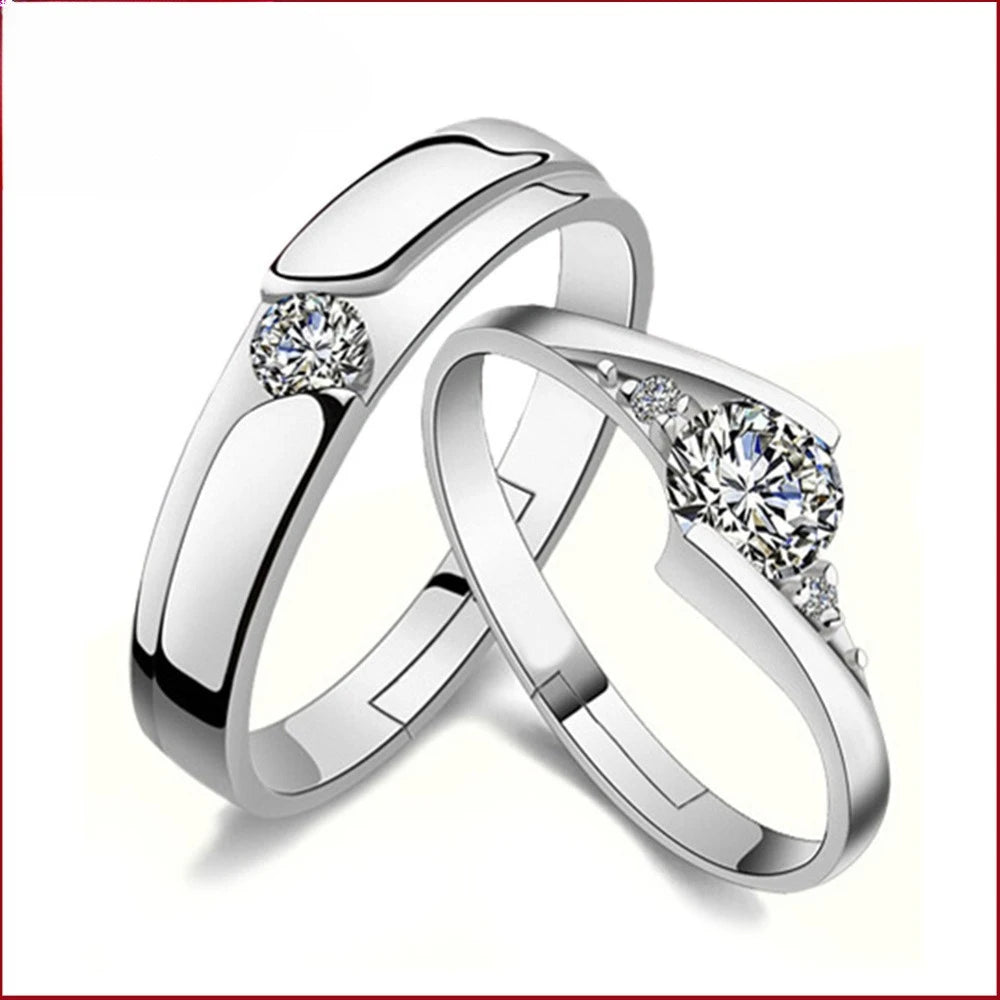 Elegant 925 Sterling Silver Couple Rings