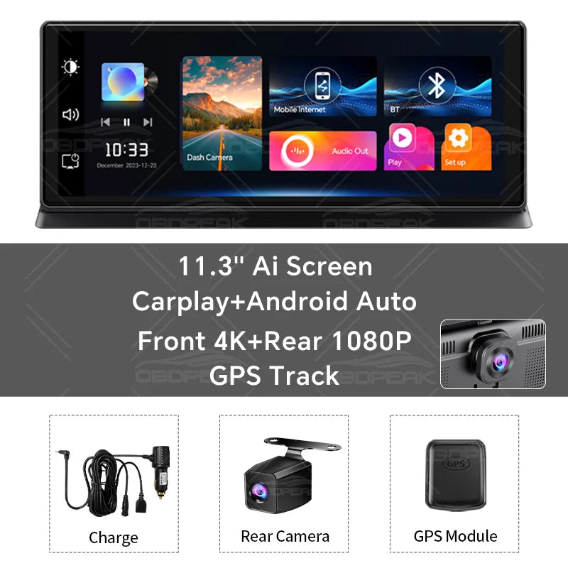 K2 Pro 4K Dash Cam - Wireless CarPlay & Android Auto